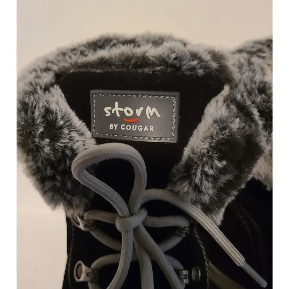 COUGAR STORM WINTER BOOTS MELODY WATERPROOF SUEDE FAUX FUR LACE-UP SZ 11 B